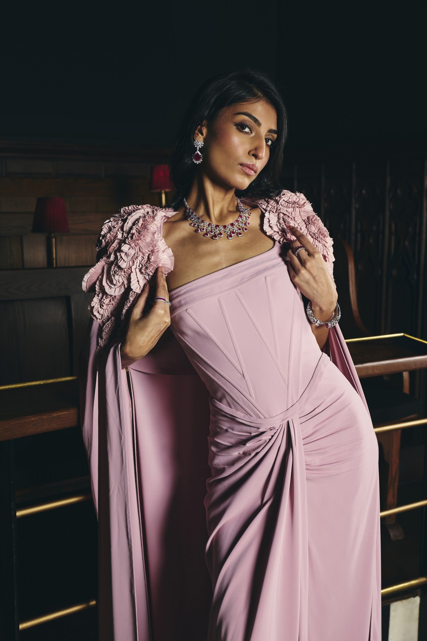 Cape Draped Gown