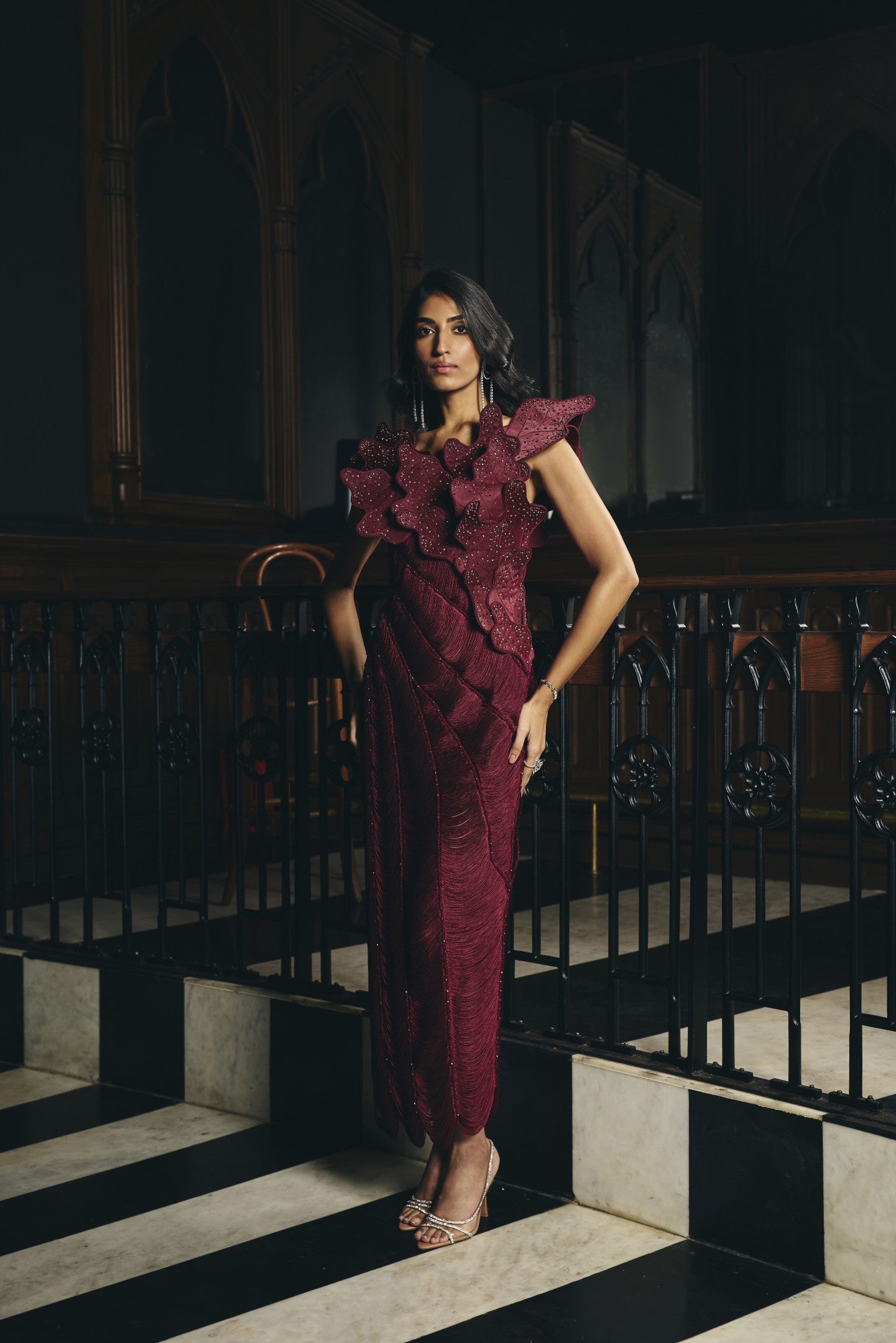 Ruffle Cascade Dress