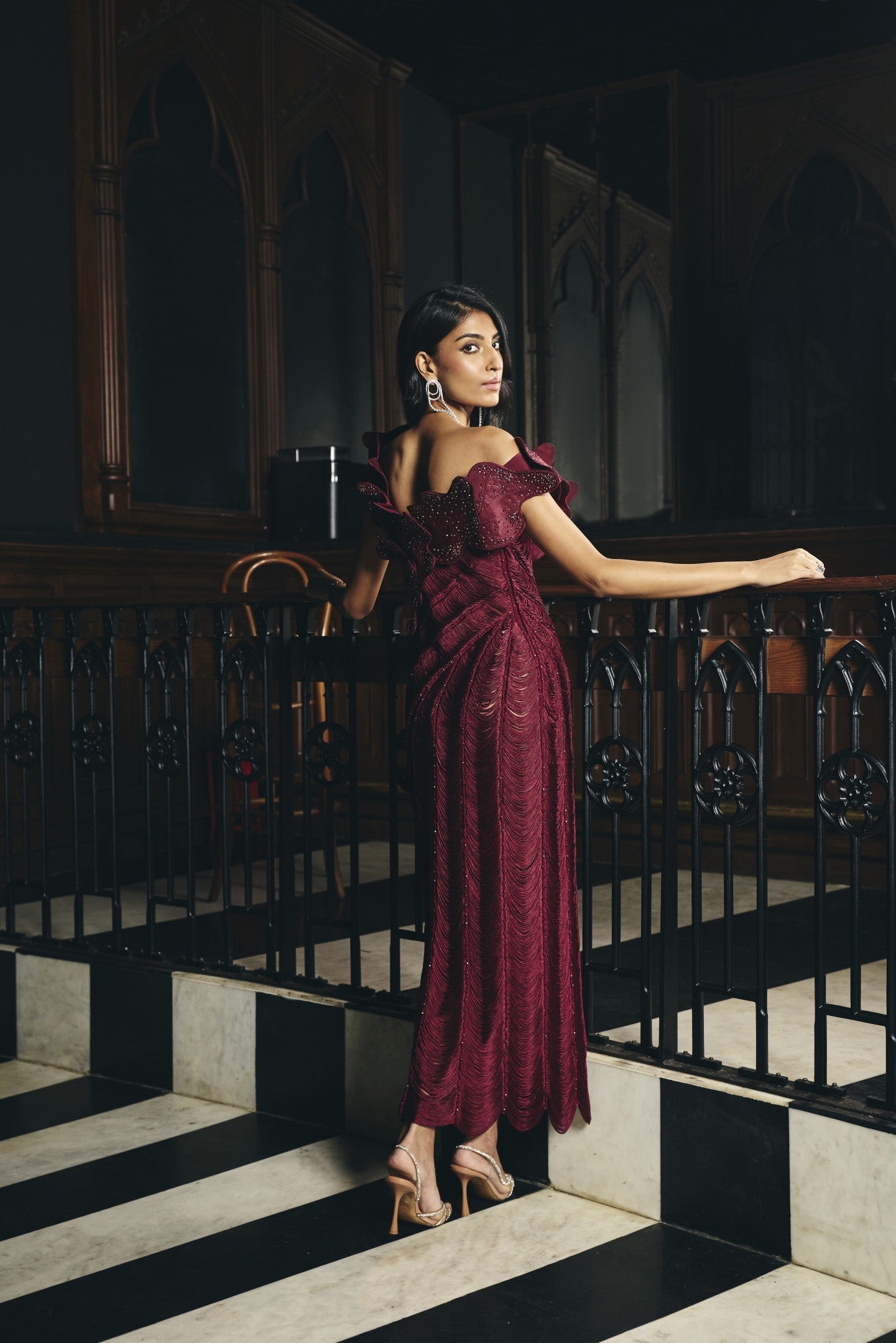 Ruffle Cascade Dress