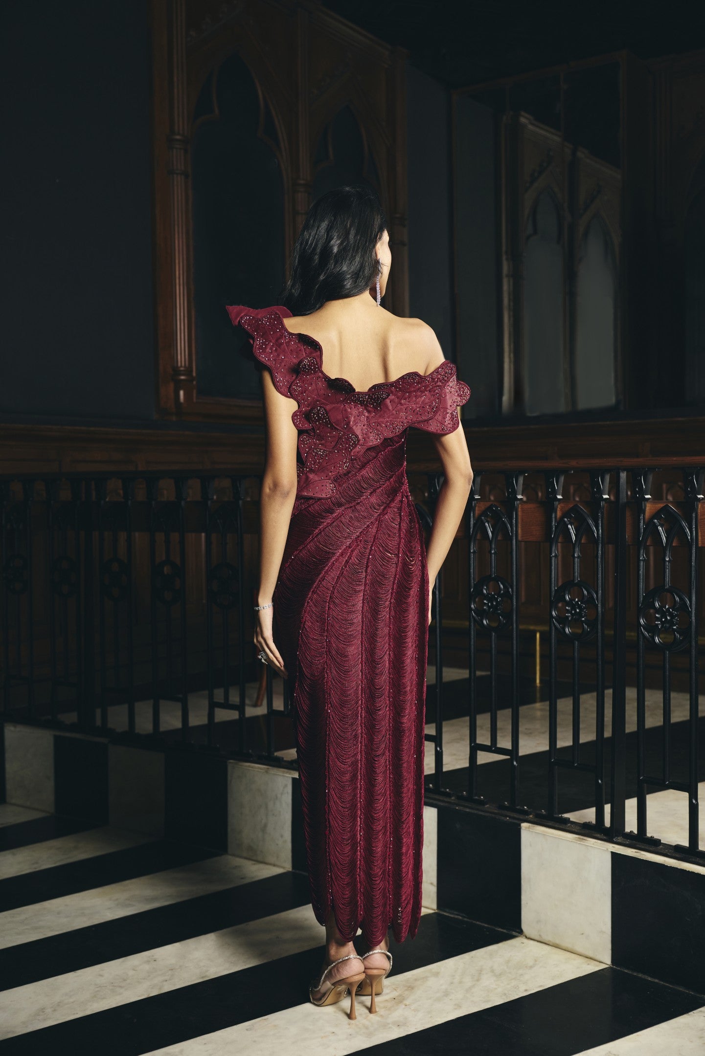 Ruffle Cascade Dress