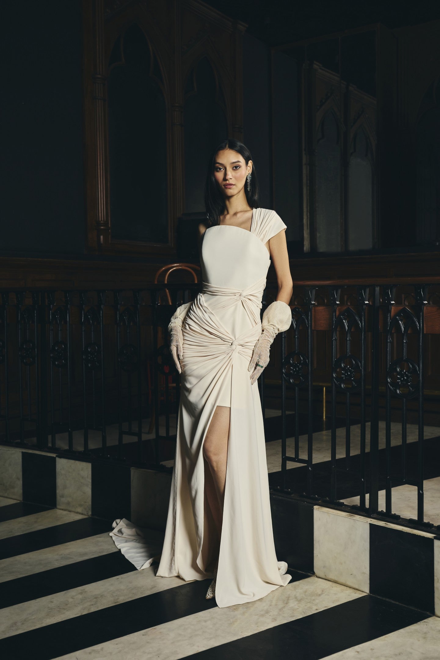 Ruched Drape Gown