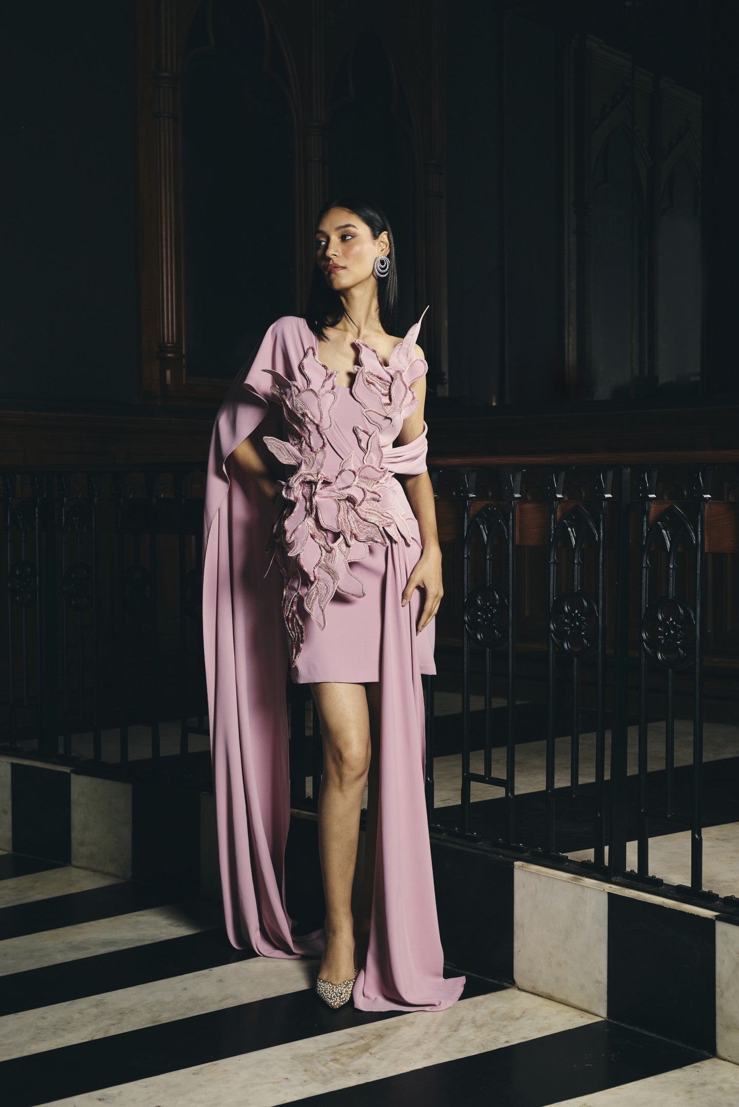 One Shoulder Petal Dress