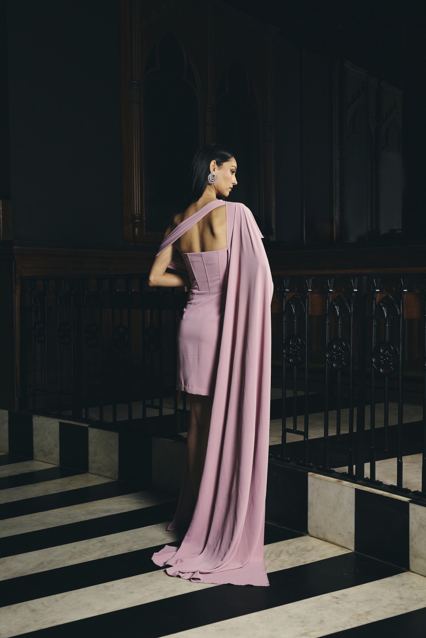 One Shoulder Petal Dress