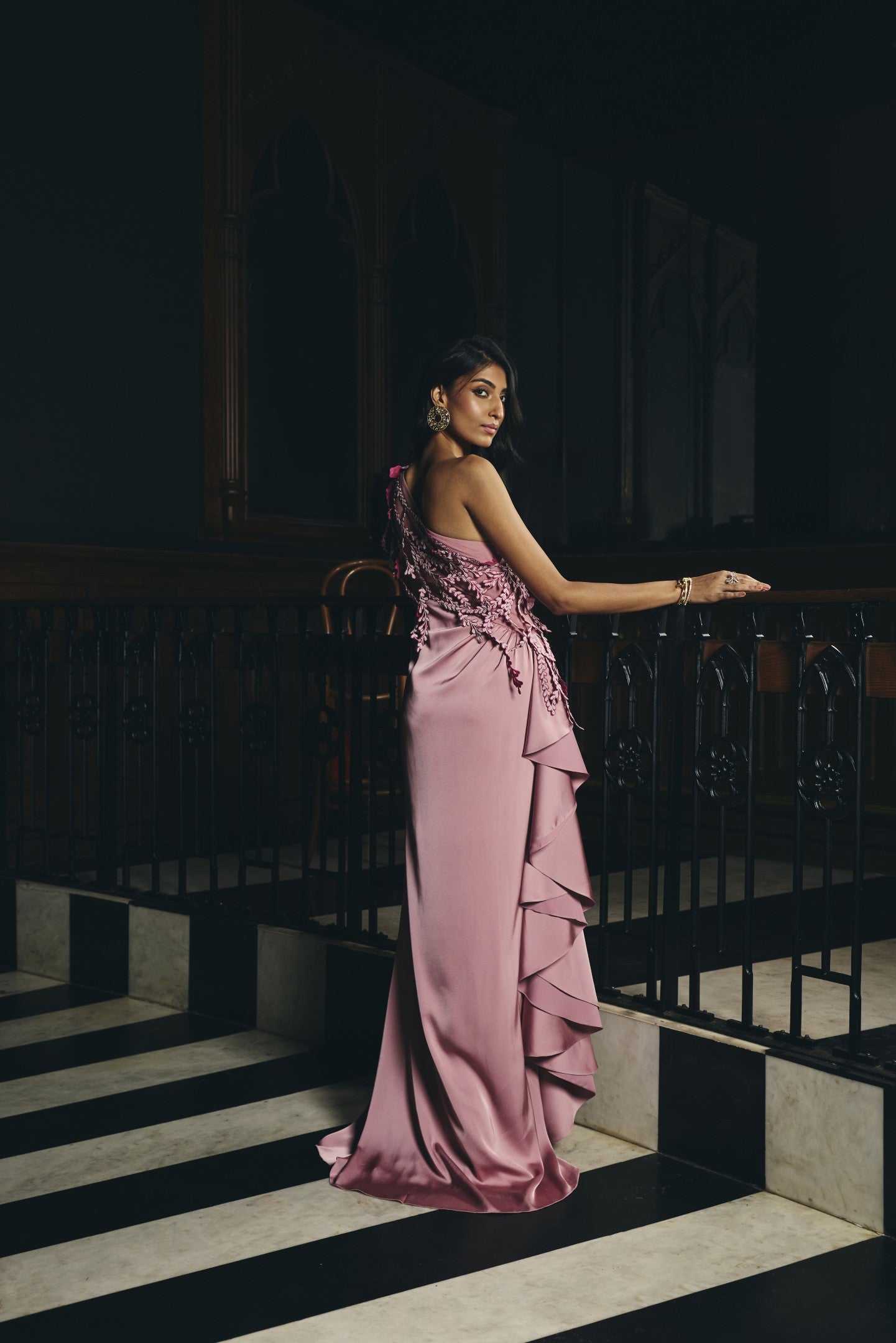 Soft Draped  Appliqué Gown
