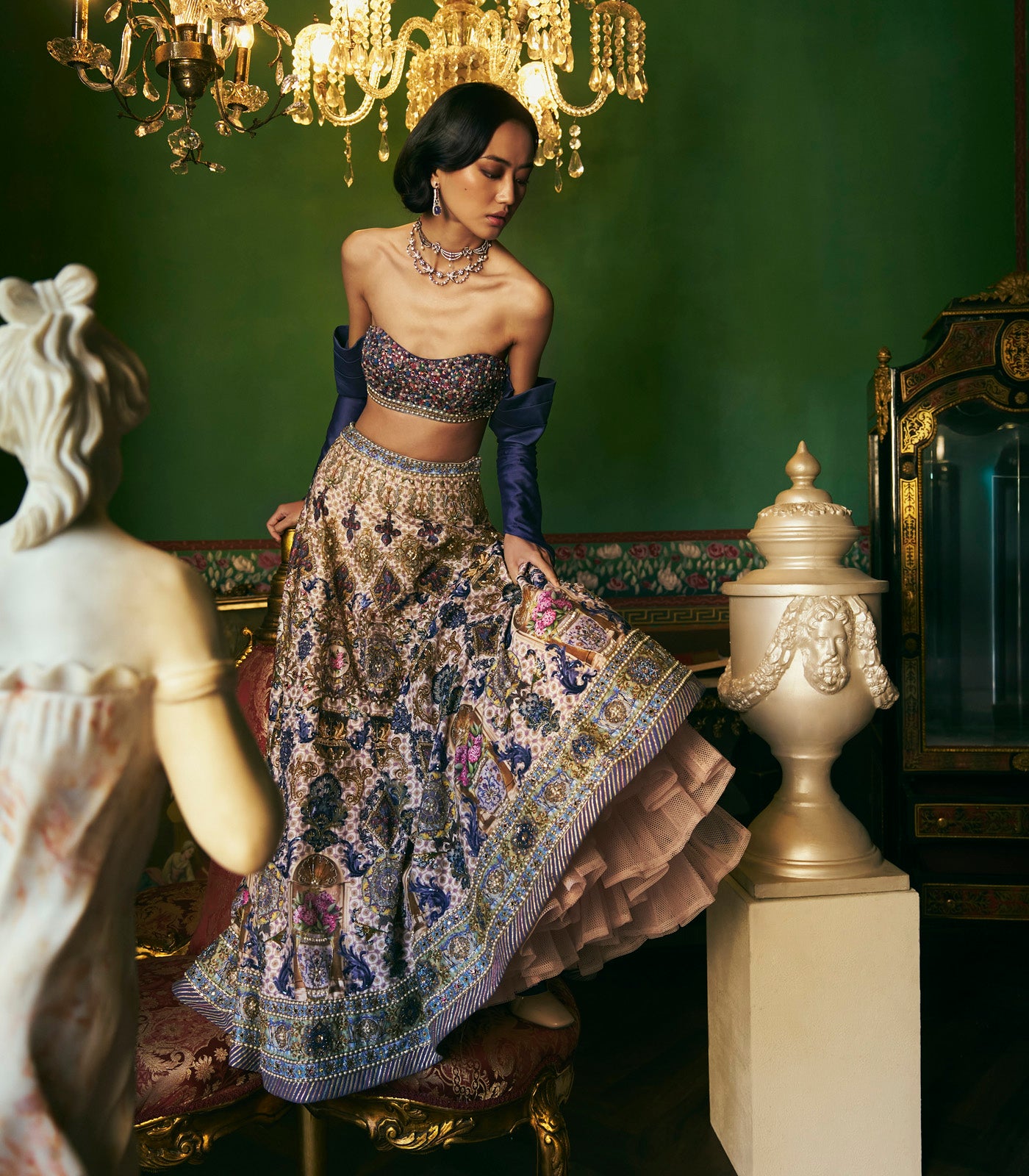 3D Floral lehenga Set