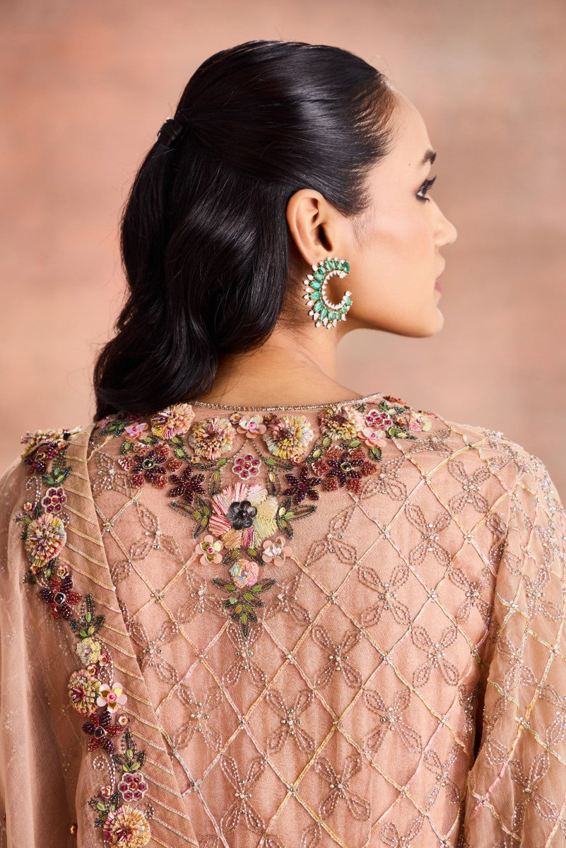 Floral Lattice Kurta Set