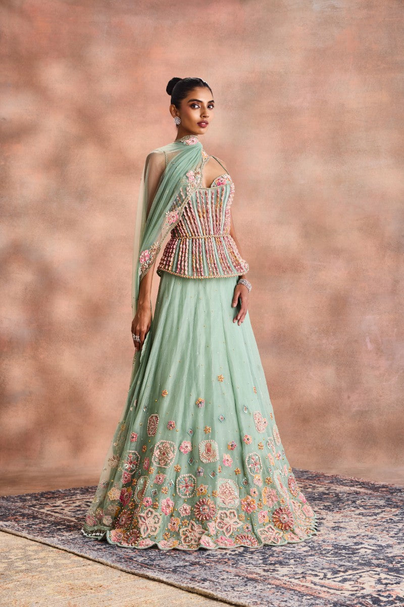 Pastel Corset Lehnga Set