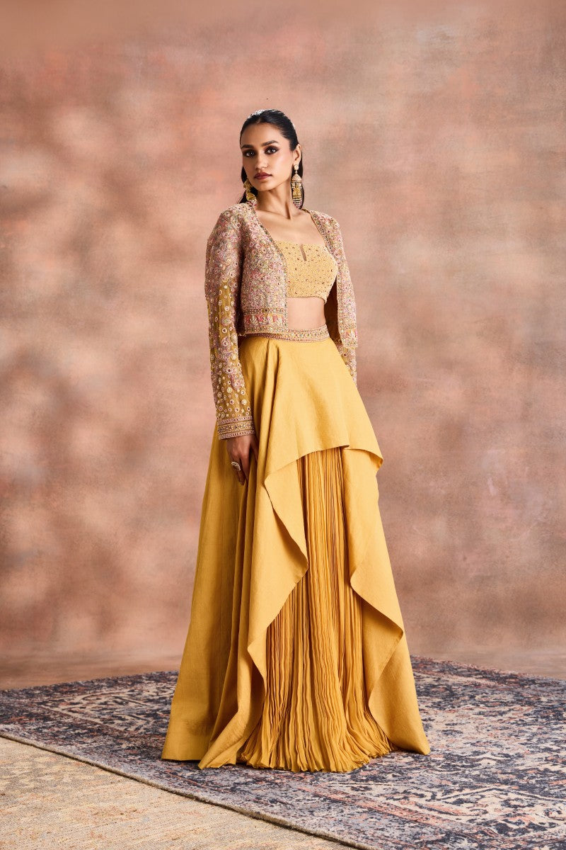 Cropped Jacket with Skirt set