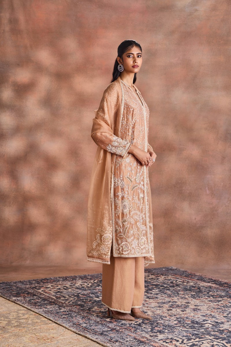 Tonal Embroidered Kurta Set