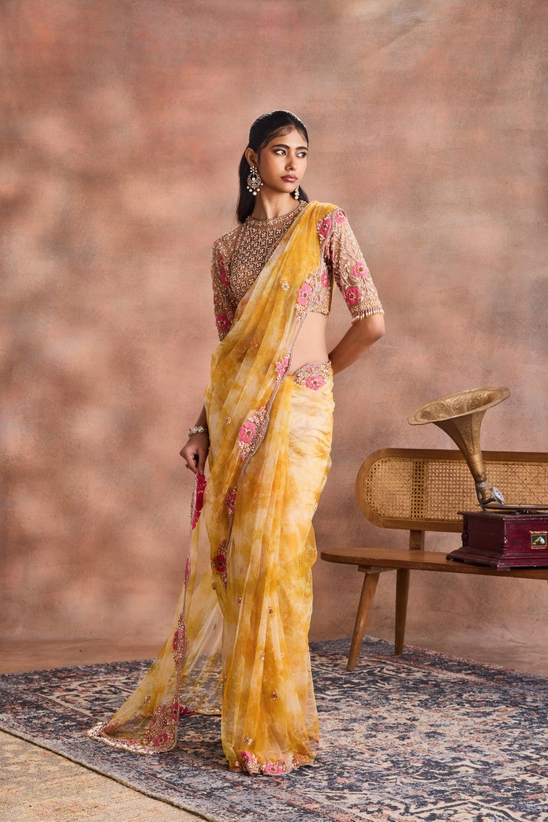 Tie and Dye Saree Set