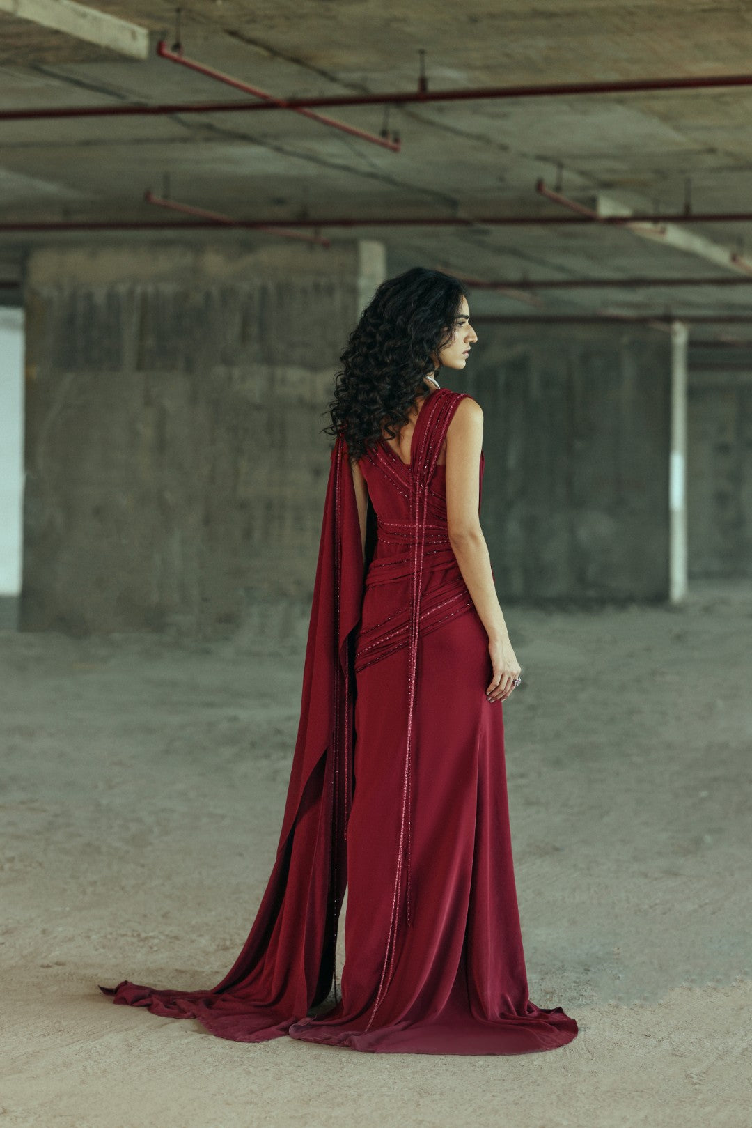Draped Embellished gown