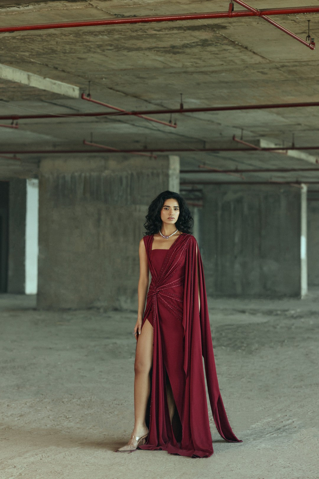 Draped Embellished gown