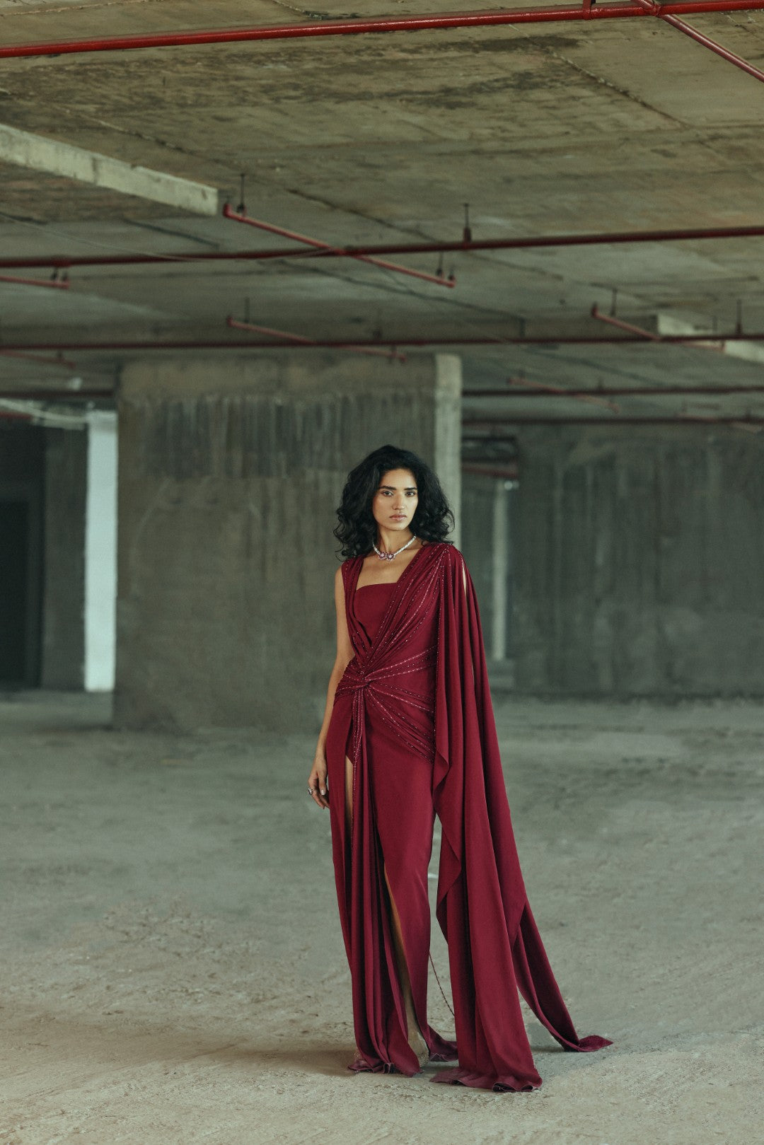 Draped Embellished gown