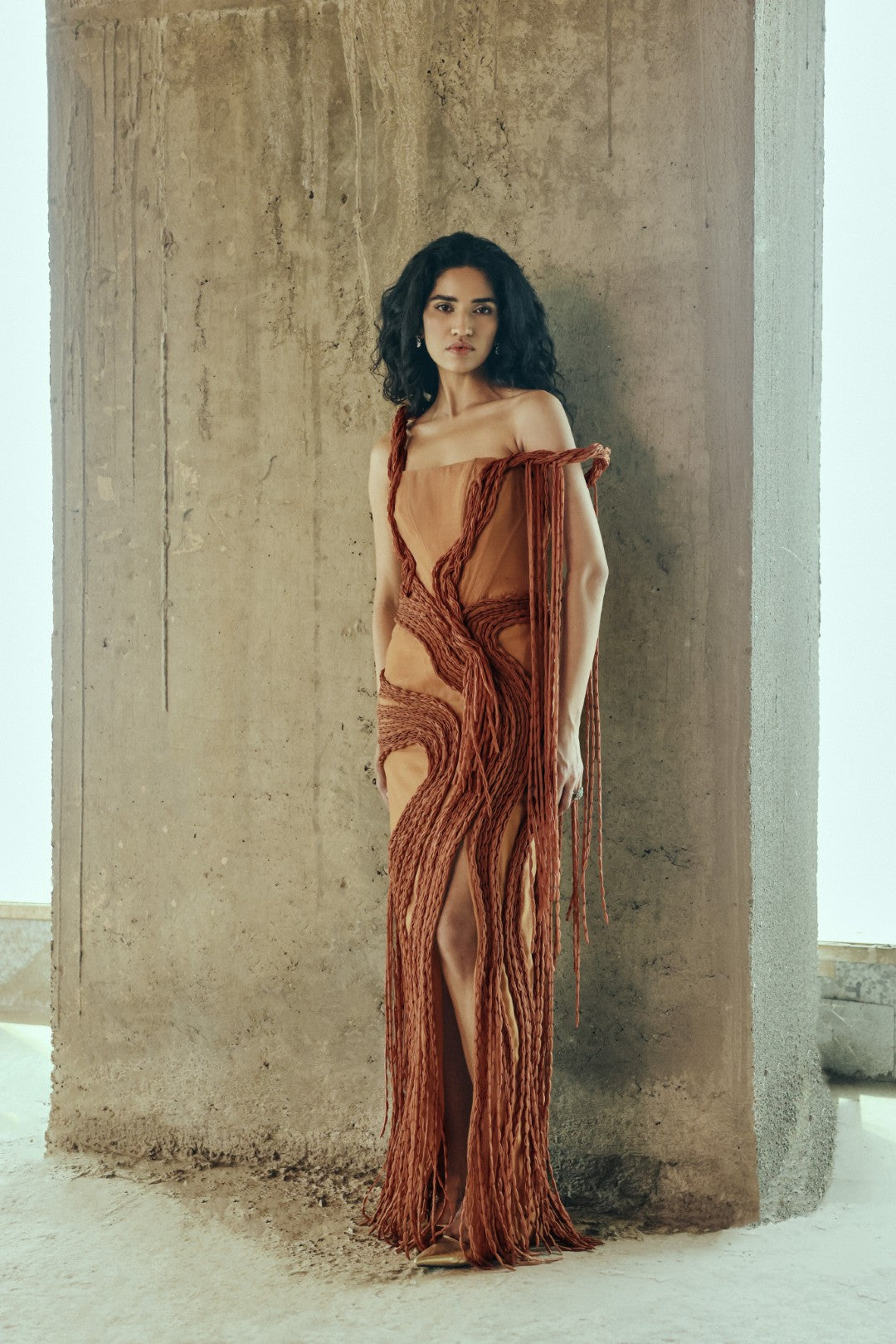 Knotted drape Dress