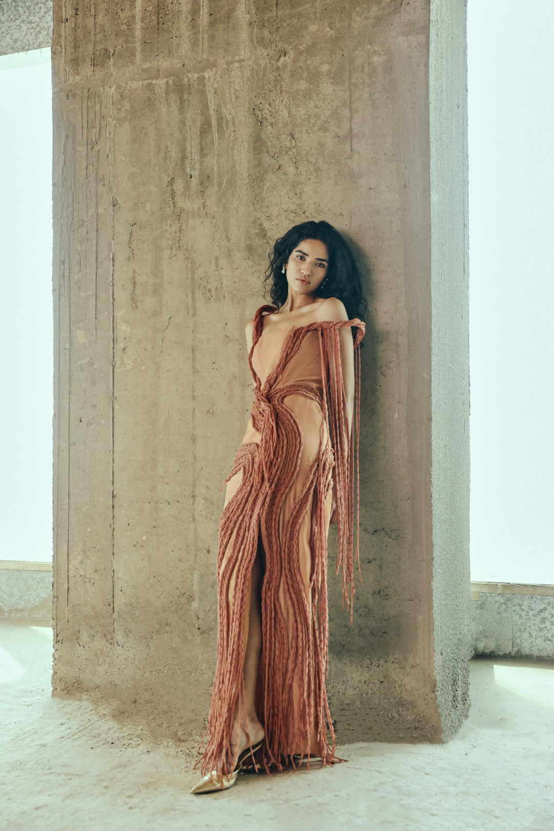 Knotted drape Dress