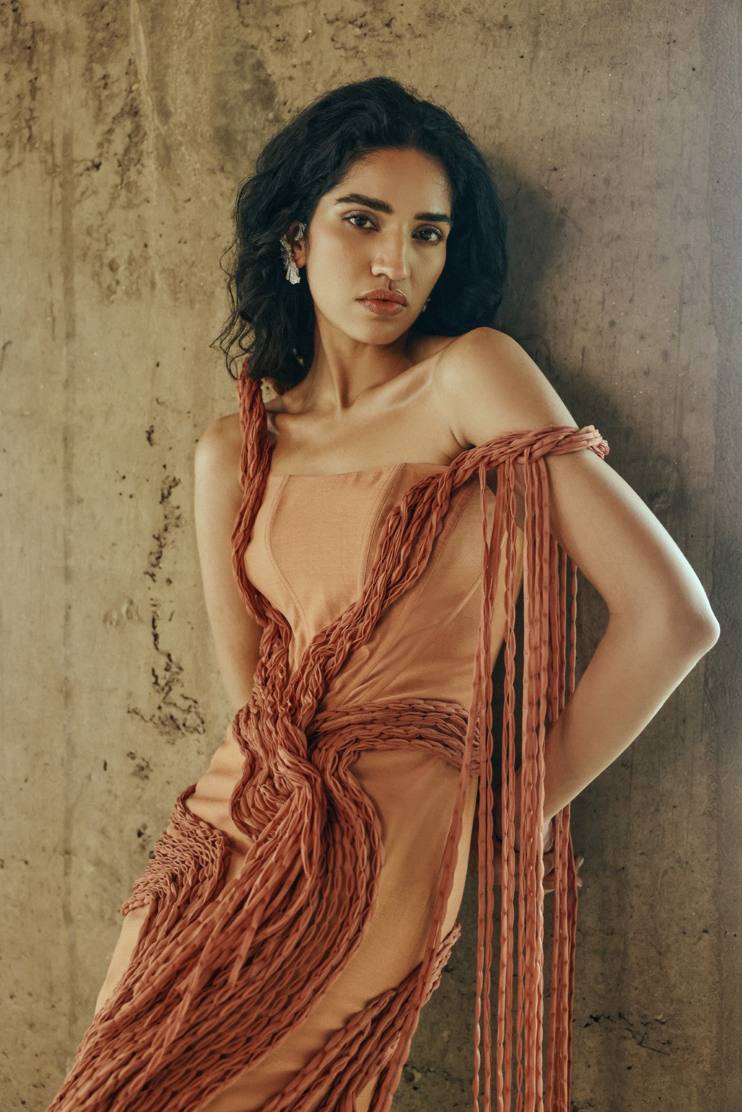 Knotted drape Dress