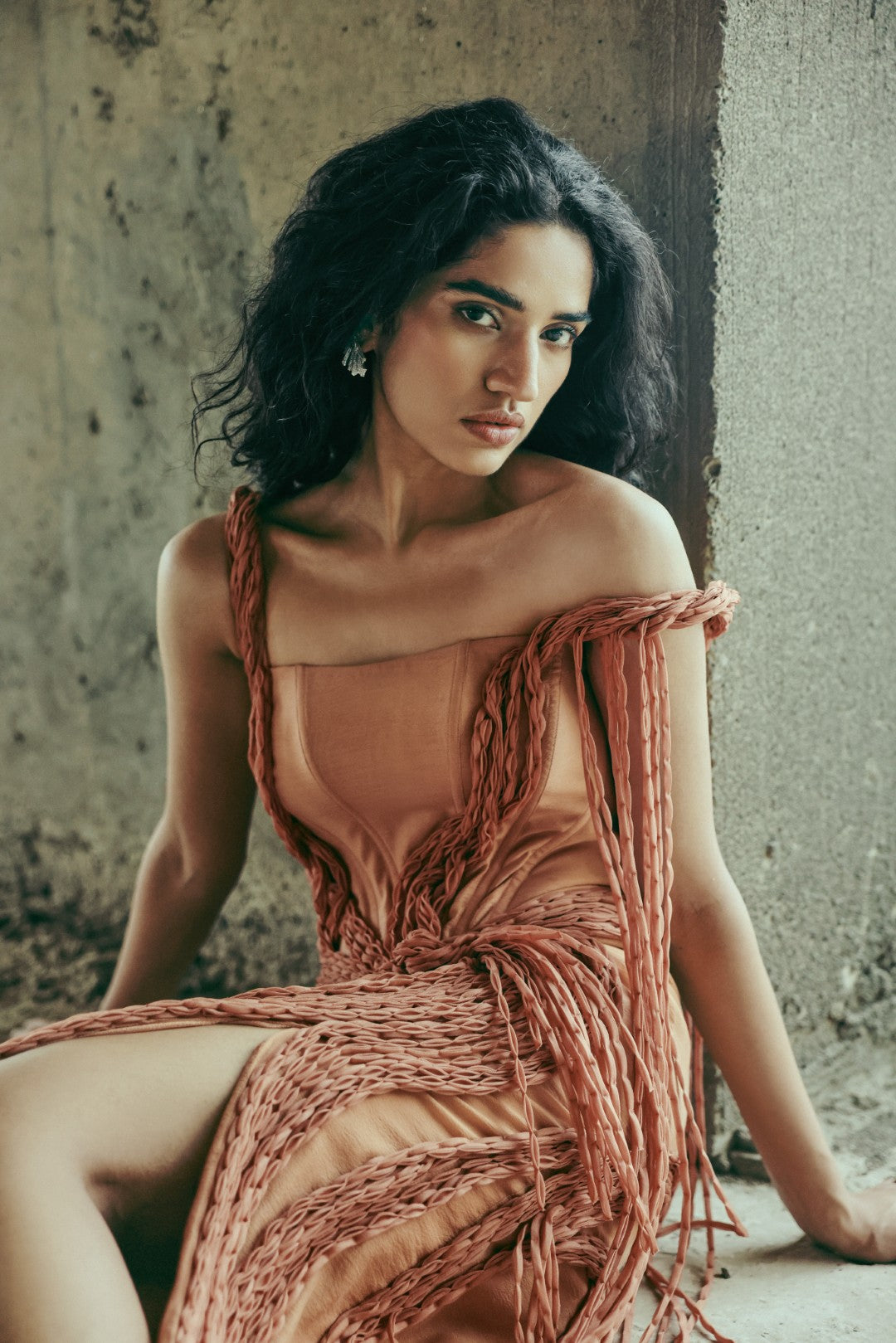 Knotted drape Dress