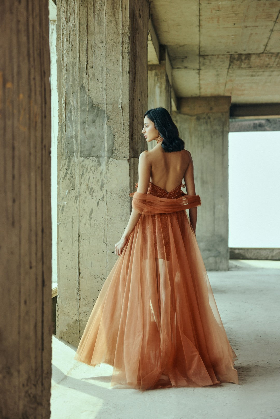 Tulle Halter Gown