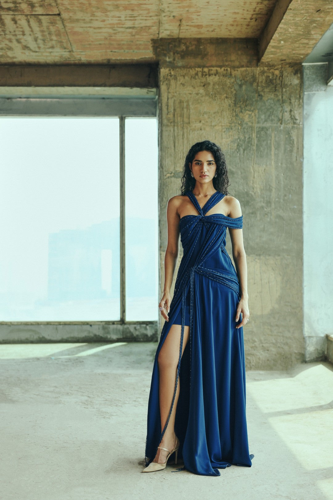 Gathered Draped Gown
