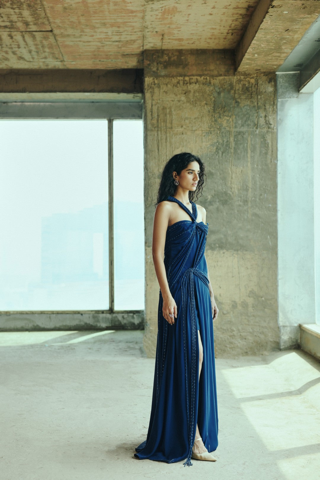 Gathered Draped Gown