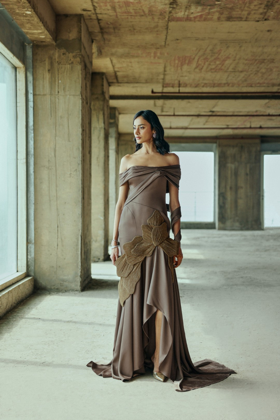 Draped Petal gown