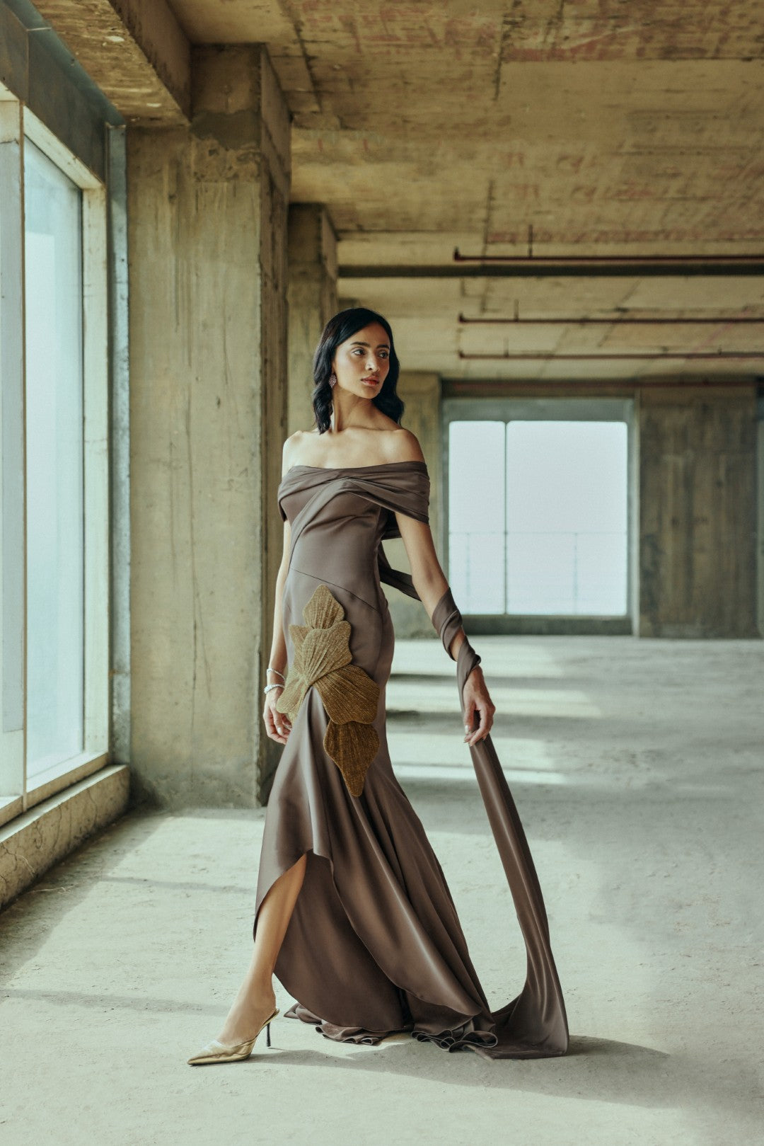 Draped Petal gown