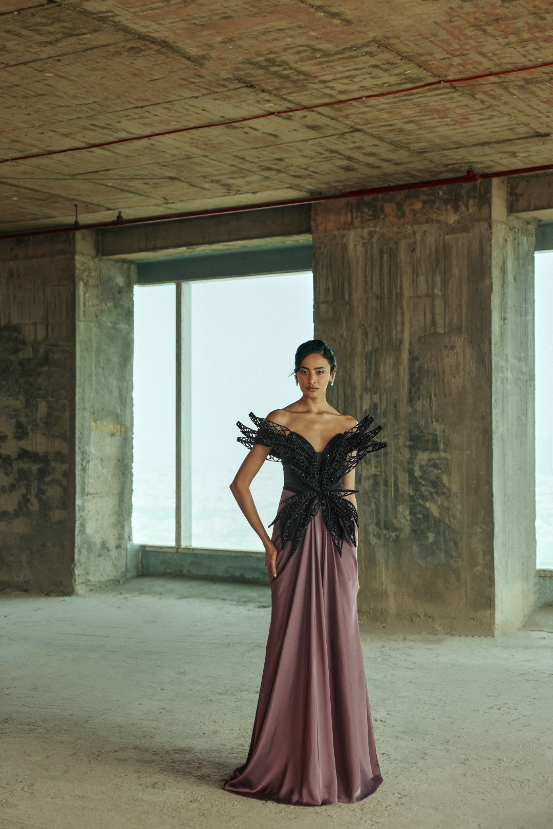 Winged Draped Gown