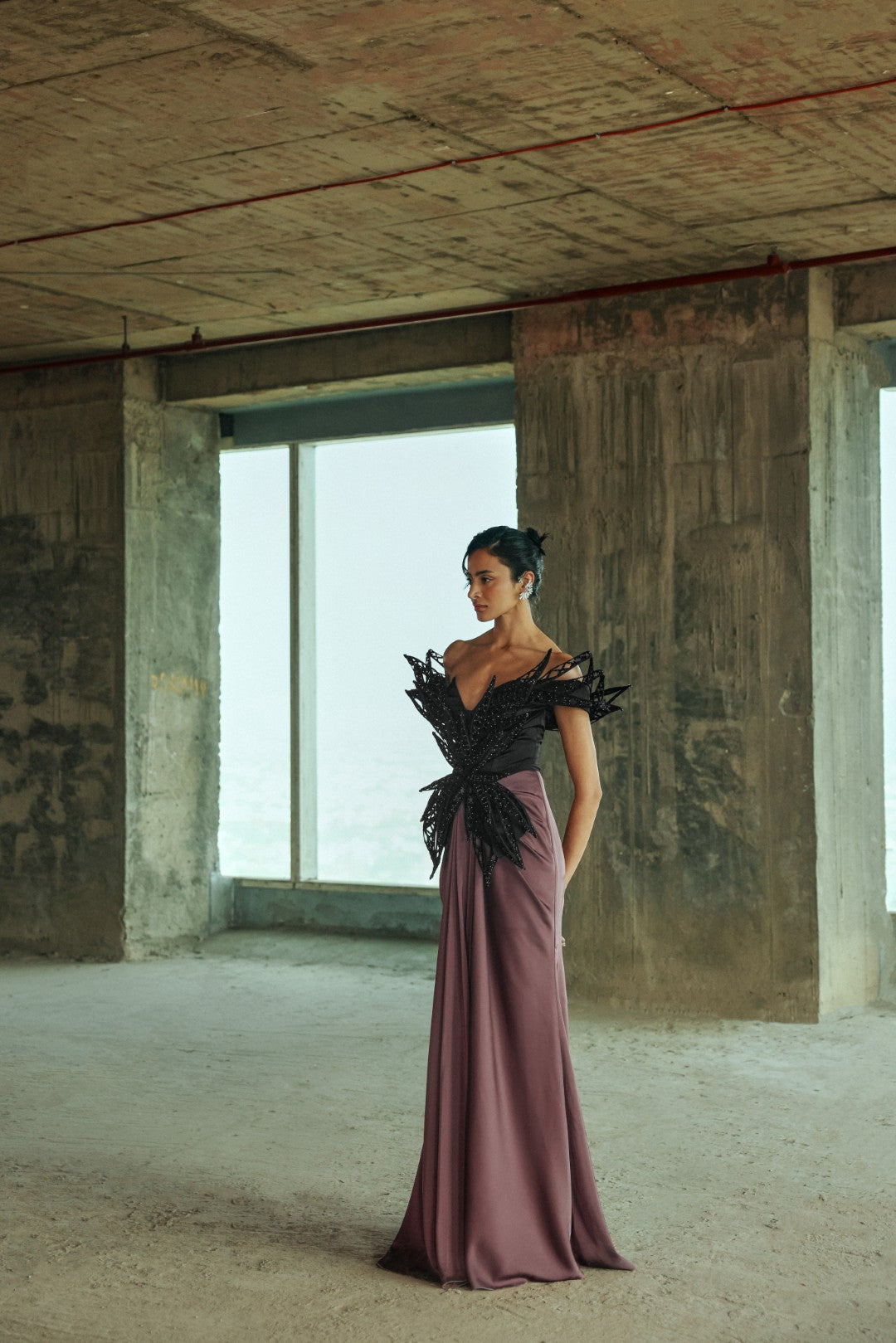 Winged Draped Gown