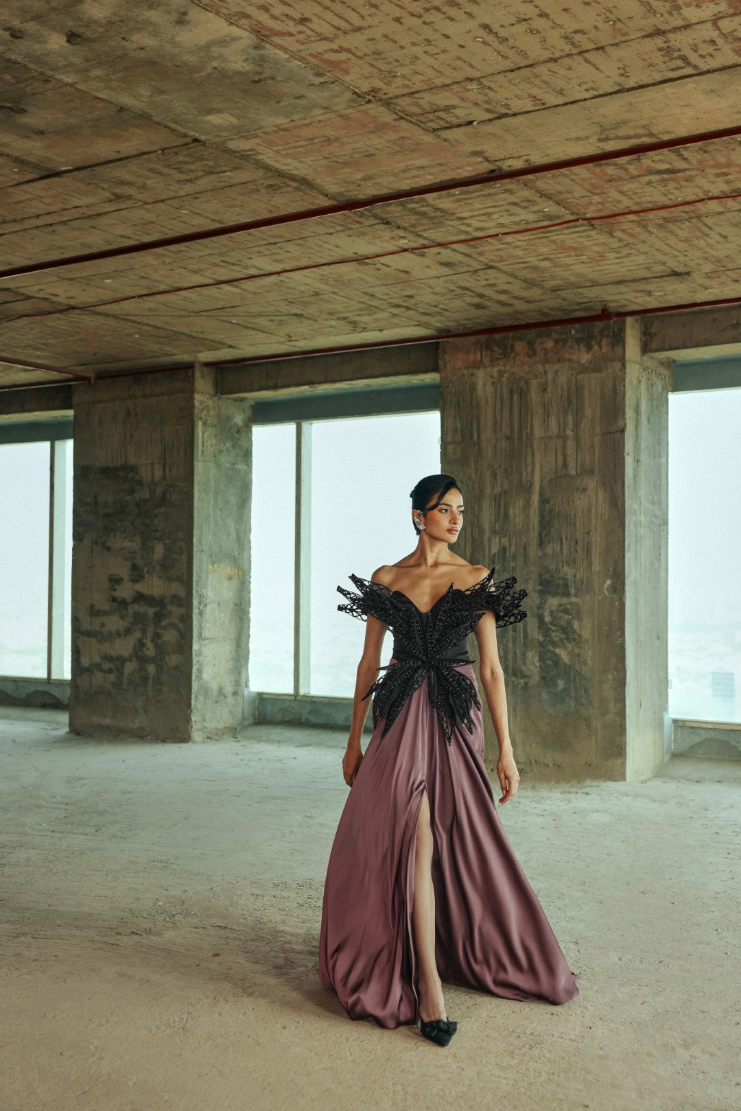 Winged Draped Gown