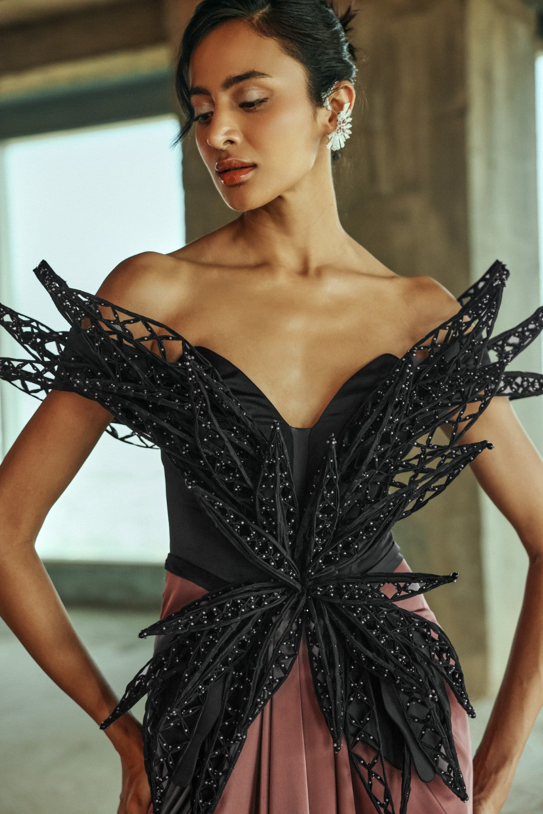 Winged Draped Gown