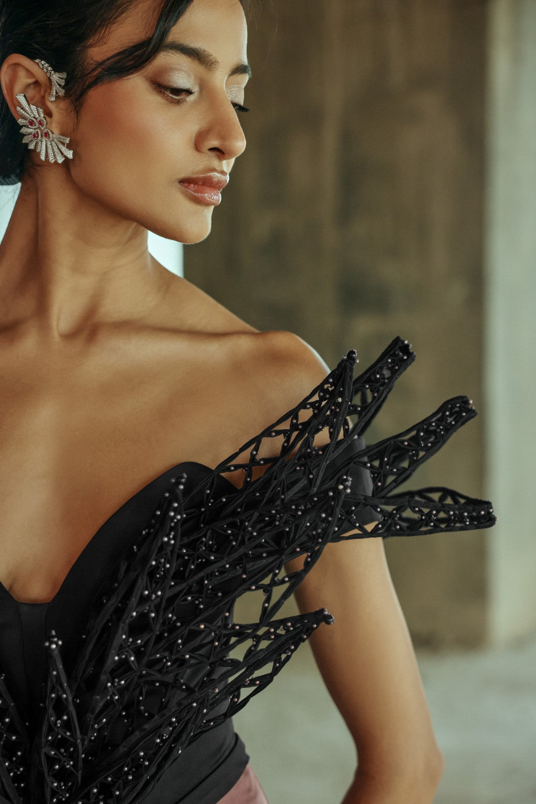 Winged Draped Gown