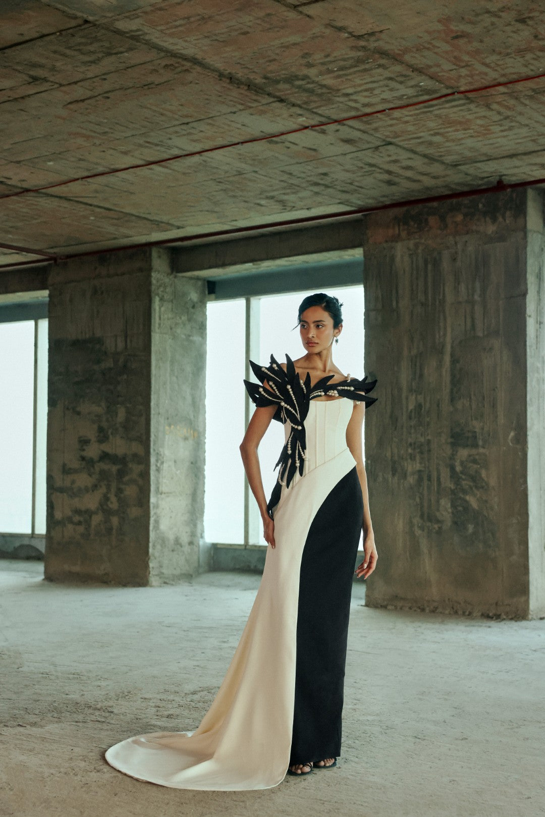 Feathered Sculptural Gown