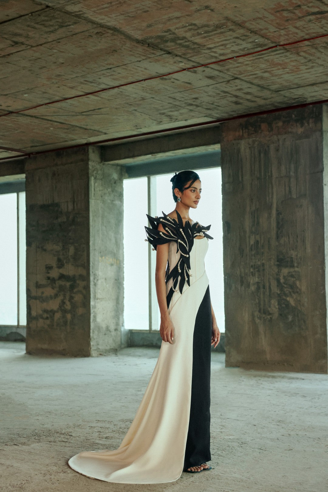 Feathered Sculptural Gown