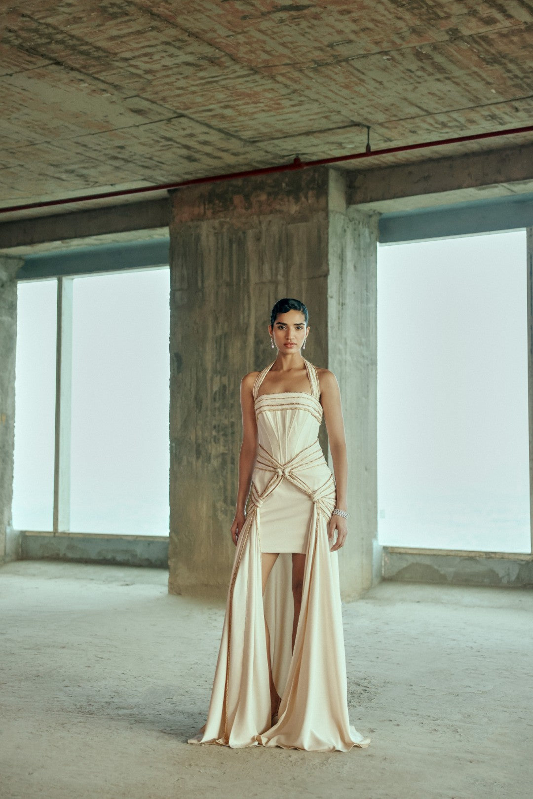 Draped halter dress