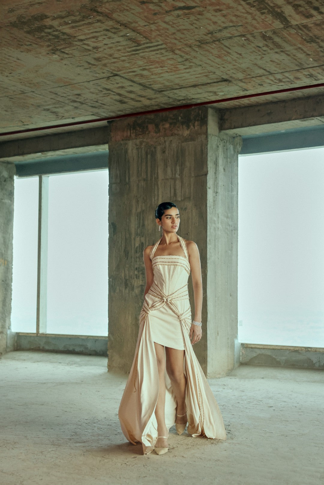 Draped halter dress