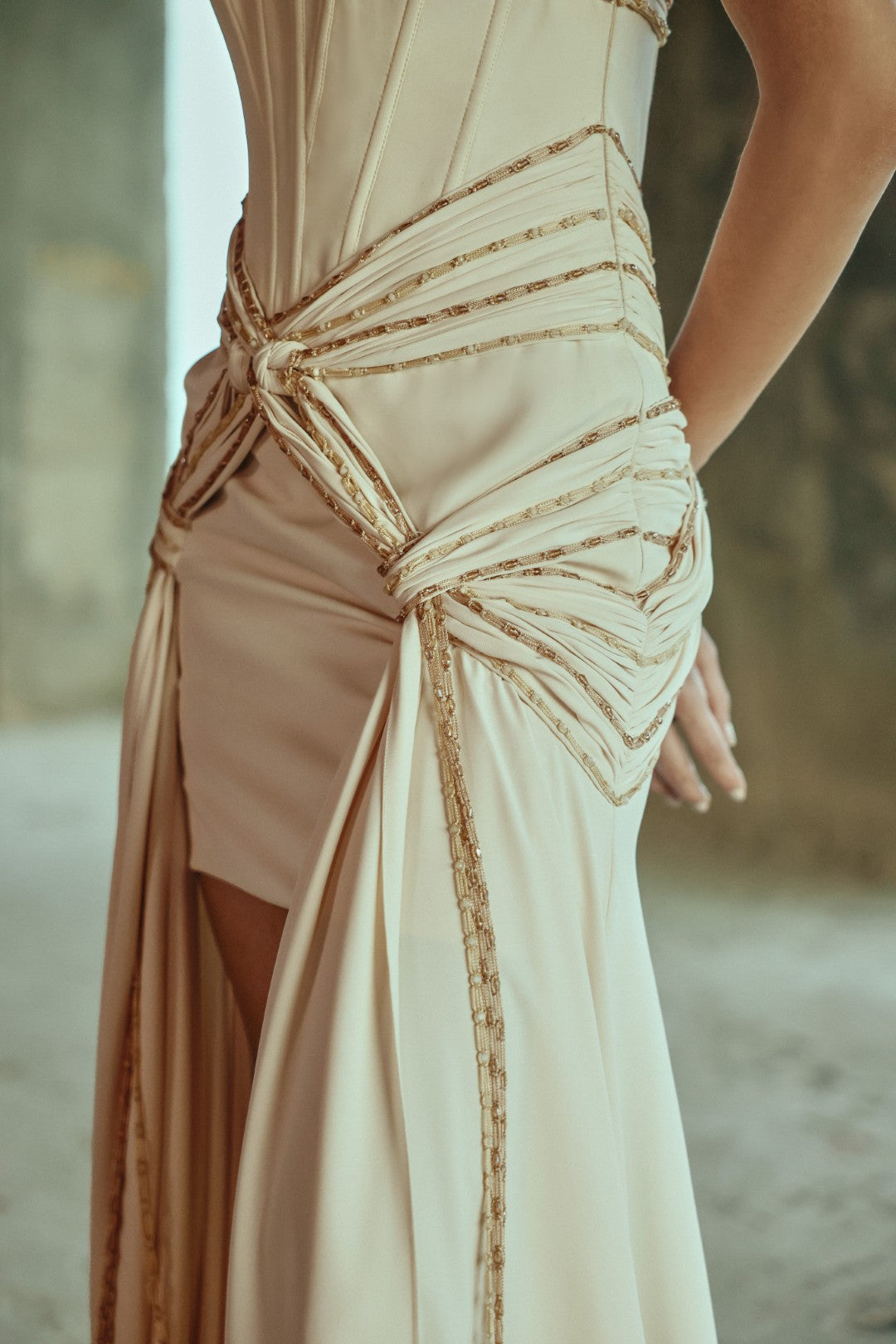 Draped halter dress