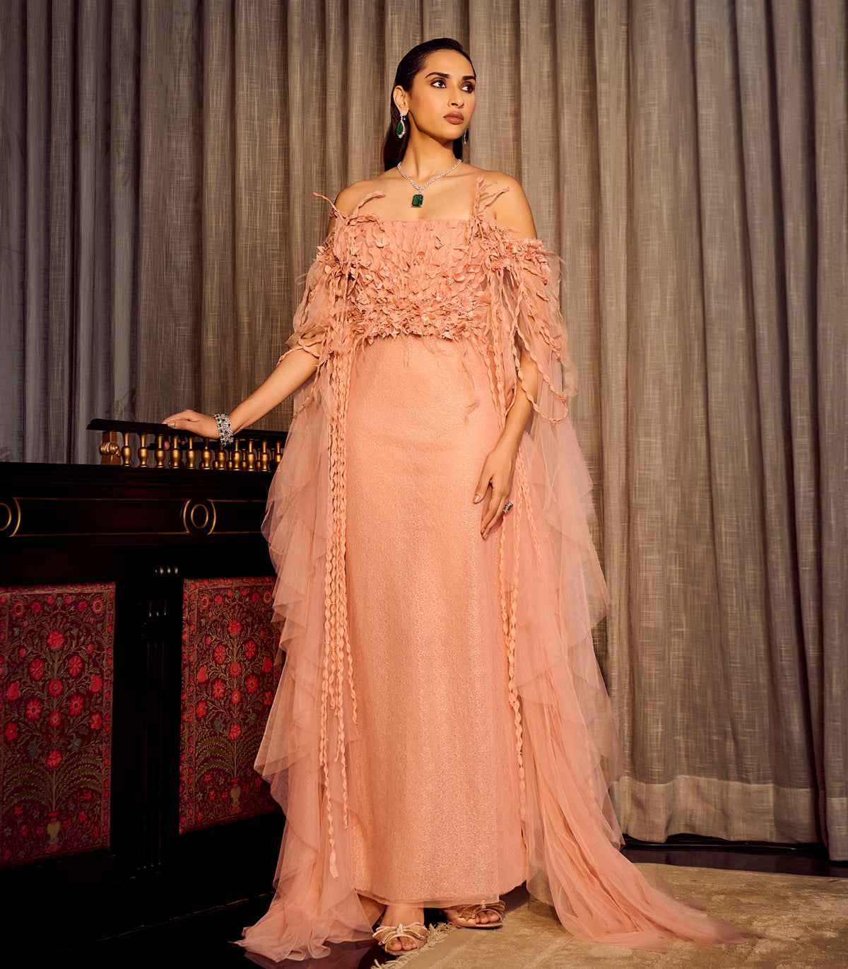 Off Shoulder Sheath Dress – Supria Munjal
